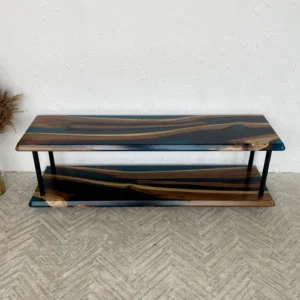 Walnut Wood Resin Tv Console