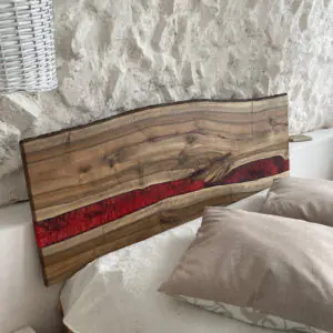 Modern Wooden Headboard with Epoxy Resin